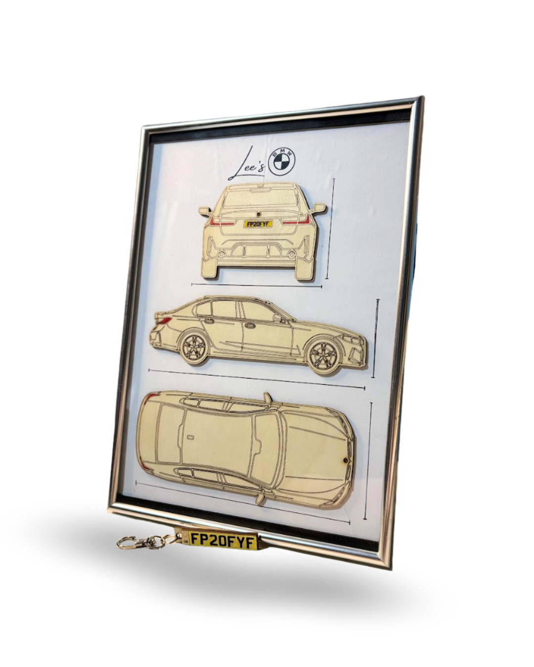 Custom Car Number Wall Frame with Custom Key Chain