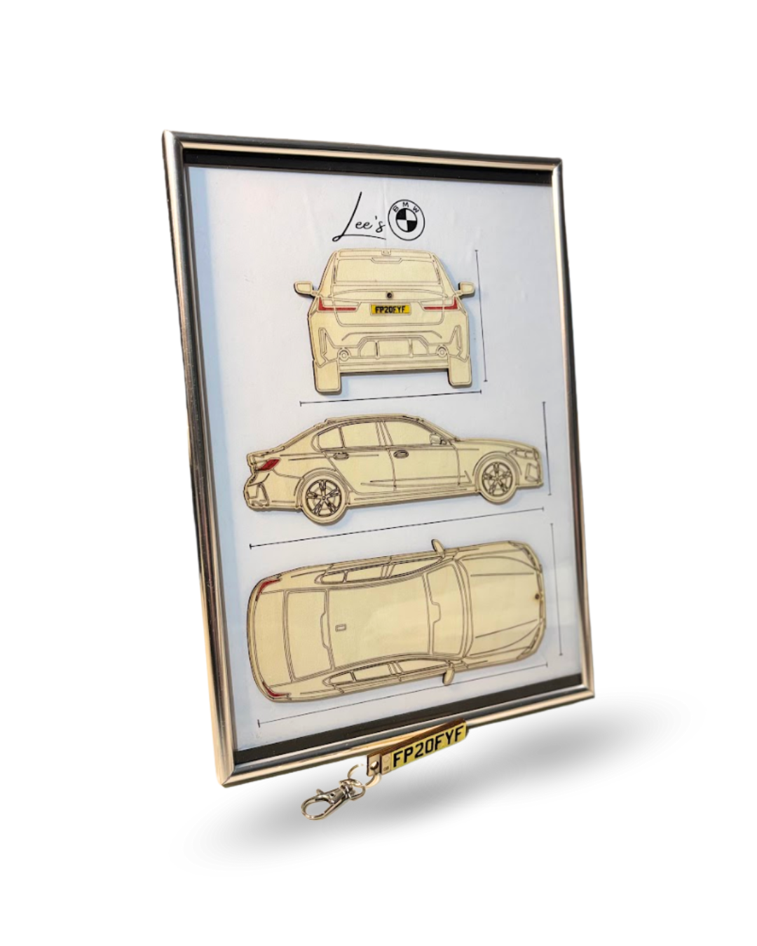Custom Car Number Wall Frame with Custom Key Chain