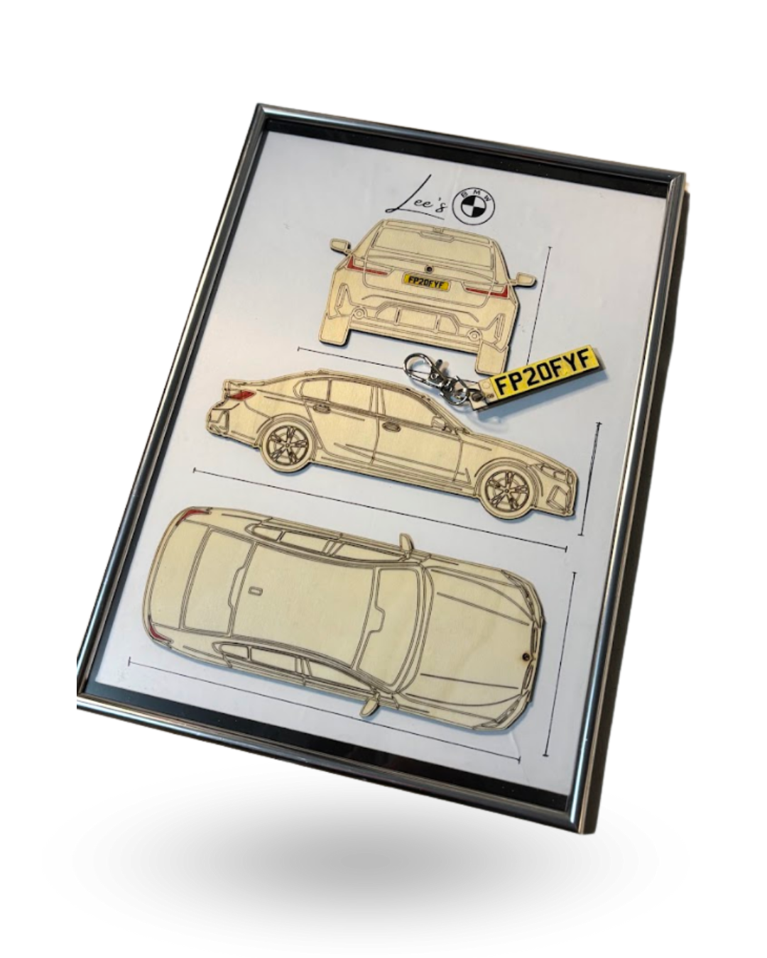Custom Car Number Wall Frame with Custom Key Chain