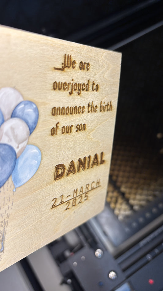 Balloons- baby announcement tag