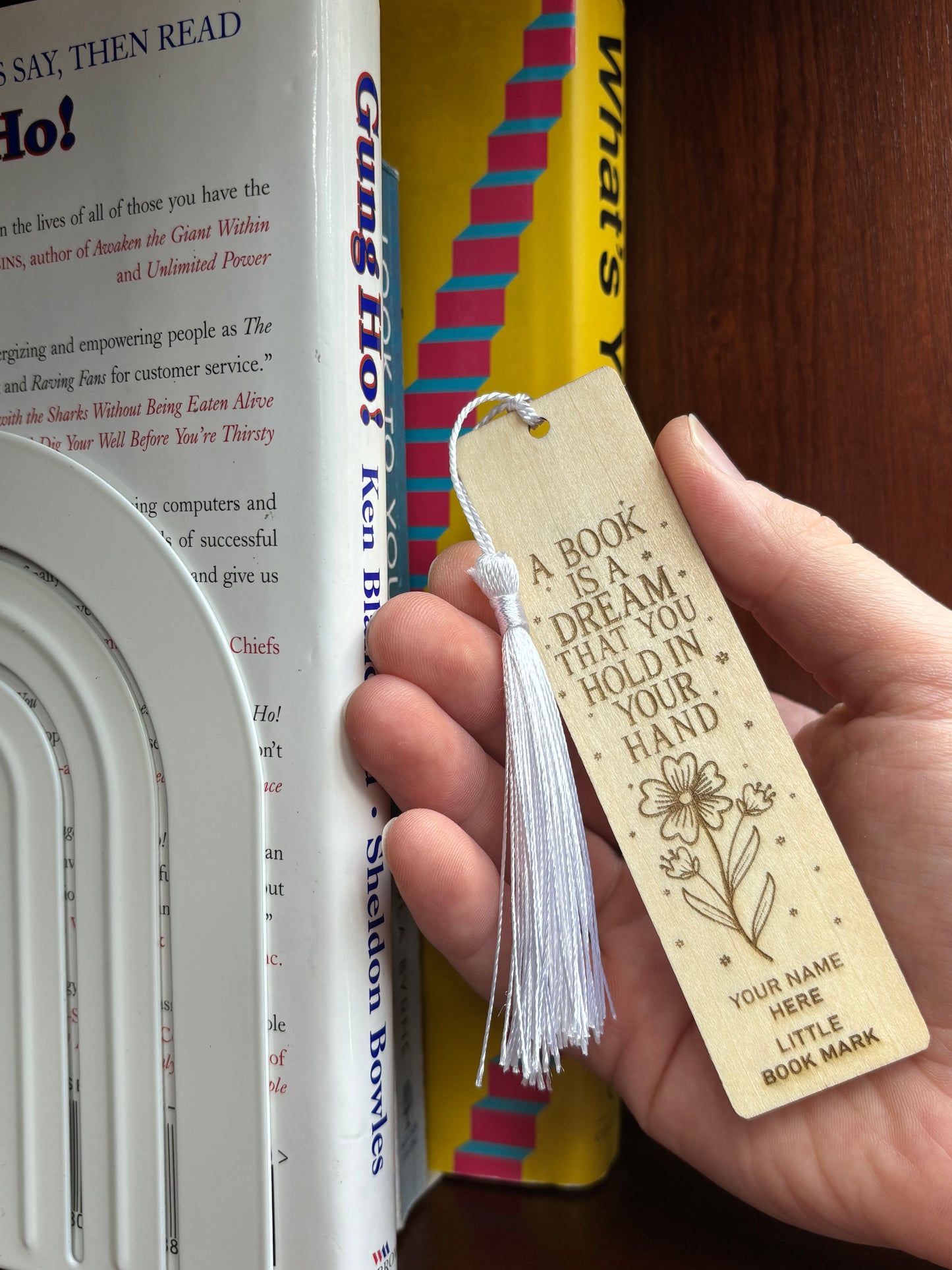 Custom Wooden Bookmark – “A Book is a Dream That You Hold in Your Hand”