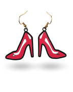 Red Heels Wooden Earrings