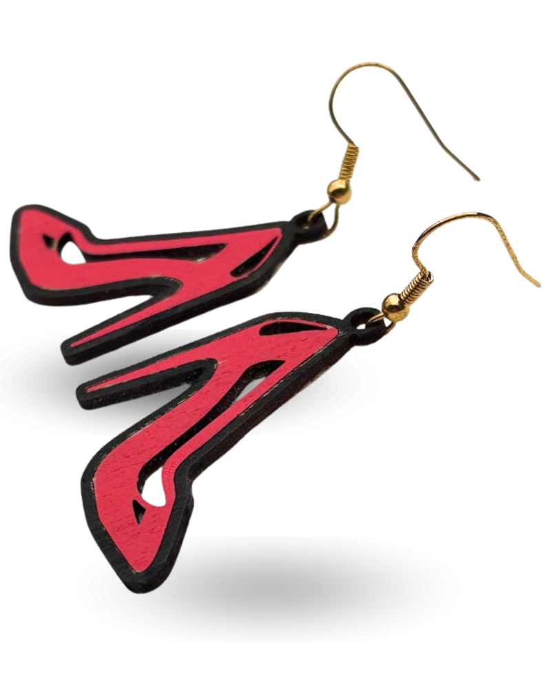 Red Heels Wooden Earrings