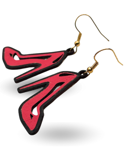 Red Heels Wooden Earrings