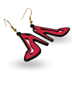 Red Heels Wooden Earrings