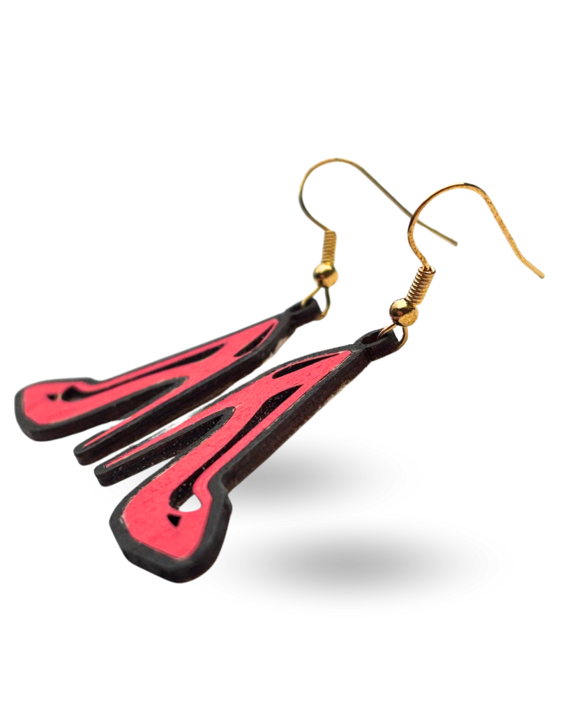 Red Heels Wooden Earrings