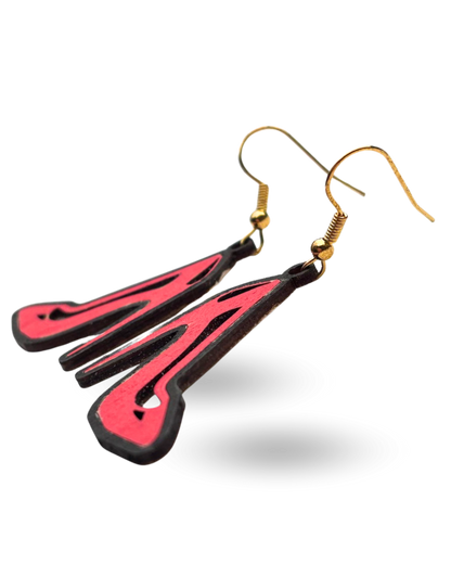 Red Heels Wooden Earrings