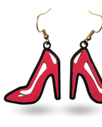 Red Heels Wooden Earrings