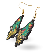 Bright Parrot Hand Painted Wooden Earrings