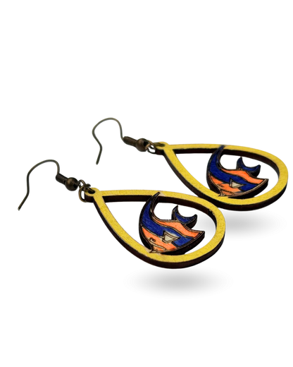 Fish Hand Painted Wooden Earrings