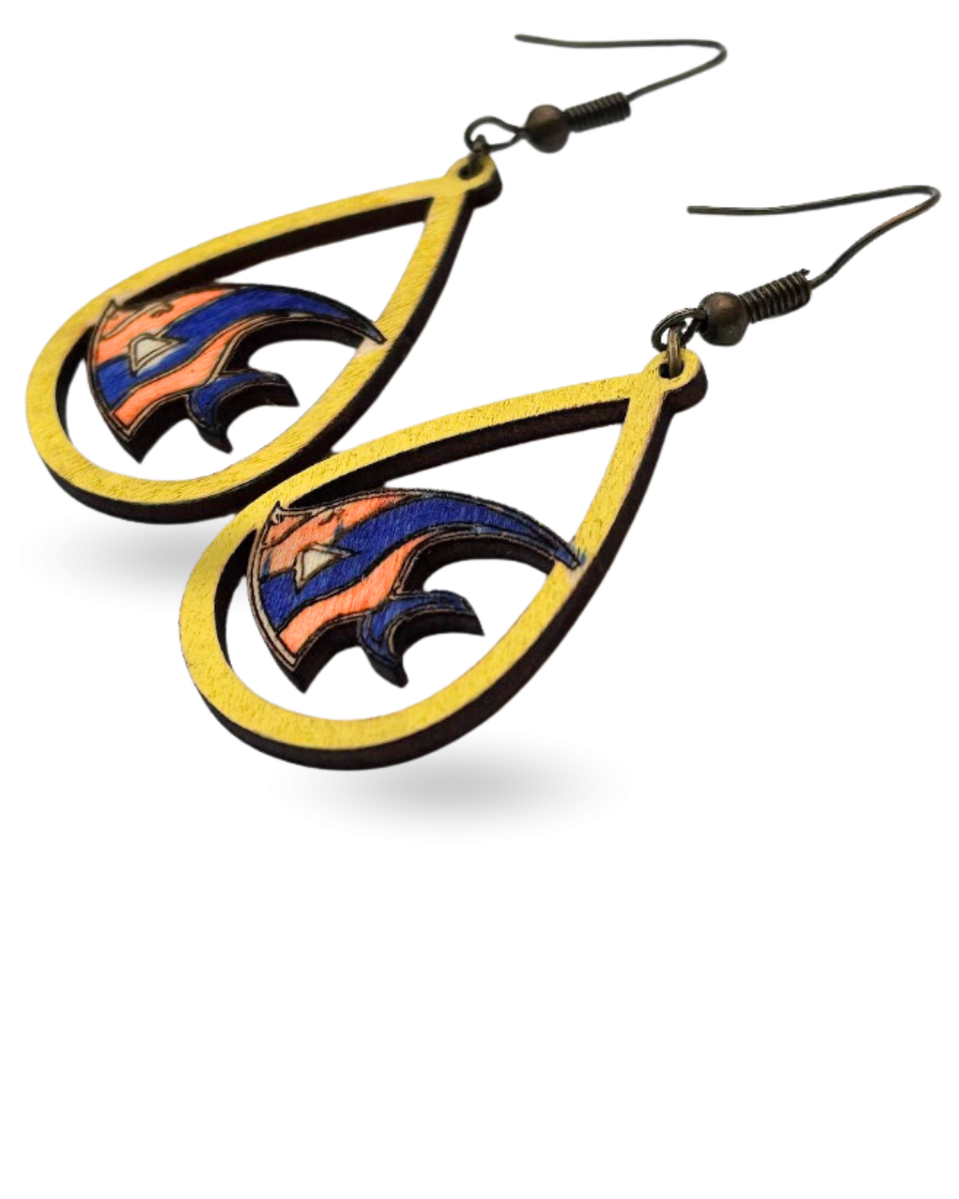 Fish Hand Painted Wooden Earrings