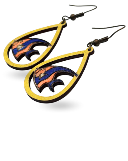 Fish Hand Painted Wooden Earrings
