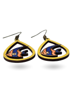 Fish Hand Painted Wooden Earrings