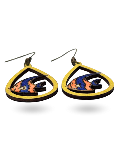 Fish Hand Painted Wooden Earrings