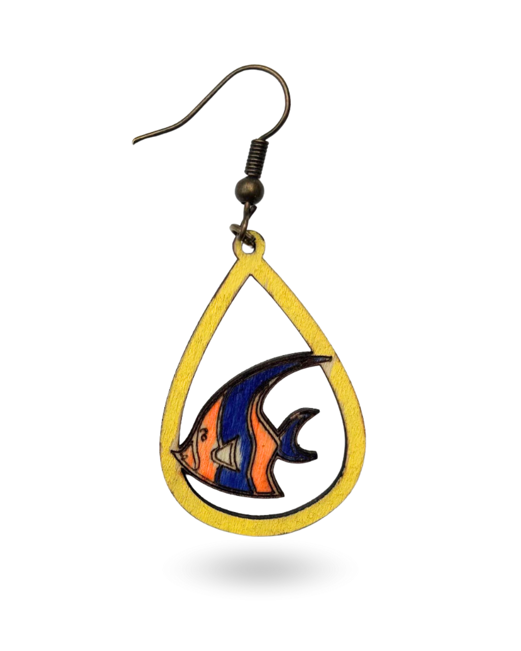 Fish Hand Painted Wooden Earrings