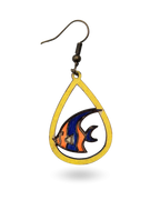 Fish Hand Painted Wooden Earrings