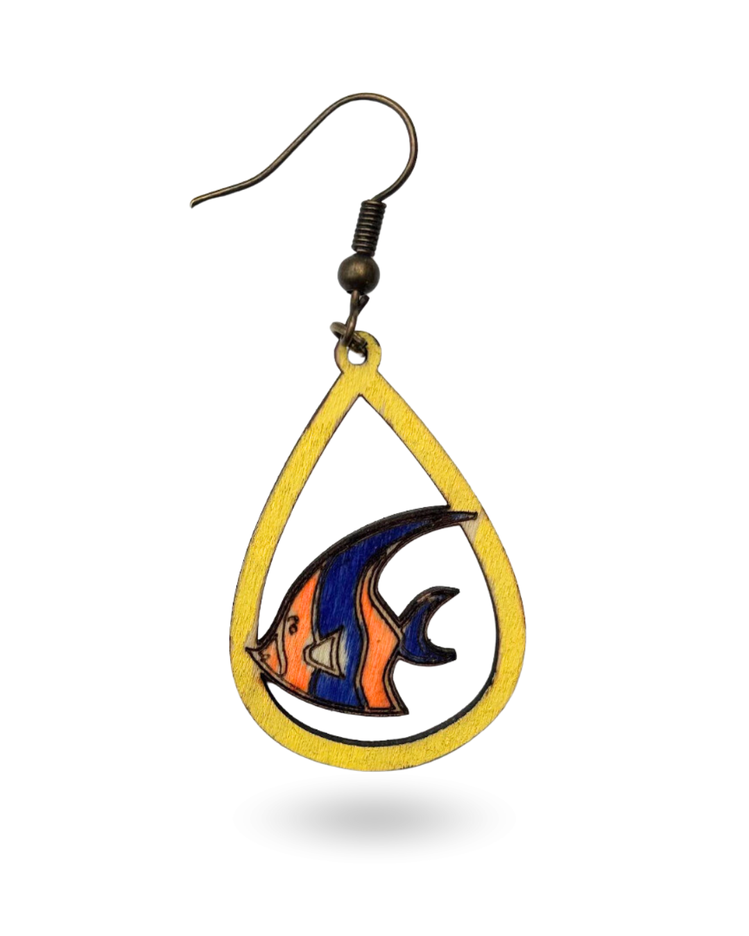 Fish Hand Painted Wooden Earrings