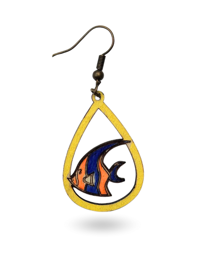Fish Hand Painted Wooden Earrings