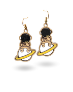 Astronaut Hand Painted Wooden Earrings