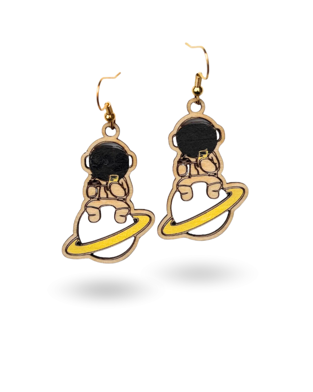 Astronaut Hand Painted Wooden Earrings