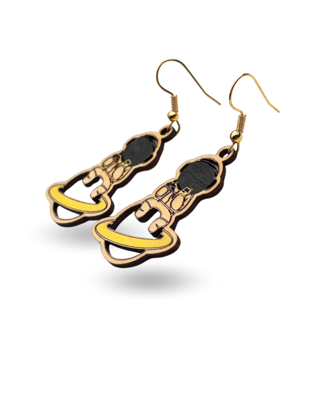 Astronaut Hand Painted Wooden Earrings