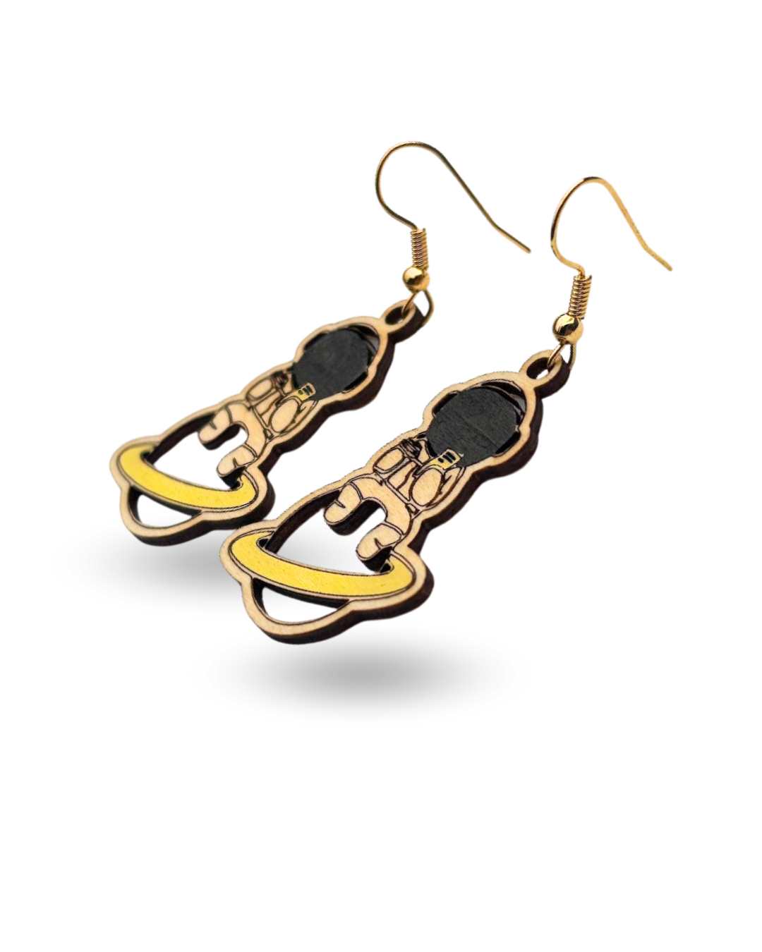 Astronaut Hand Painted Wooden Earrings