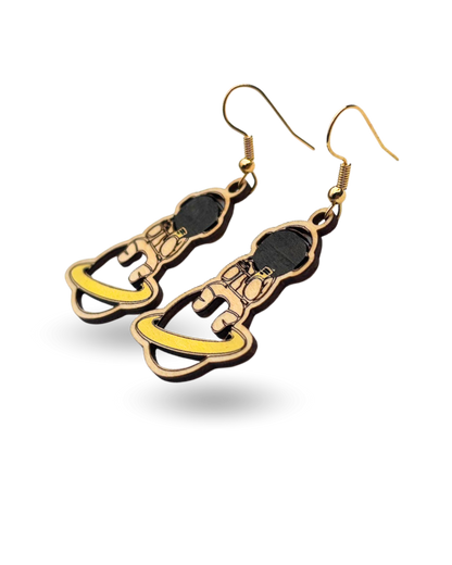 Astronaut Hand Painted Wooden Earrings