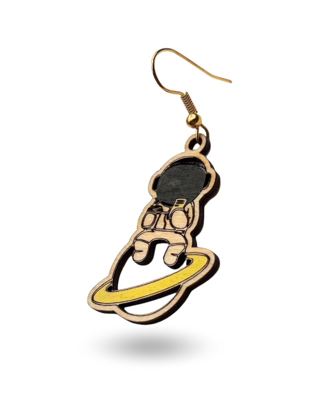 Astronaut Hand Painted Wooden Earrings