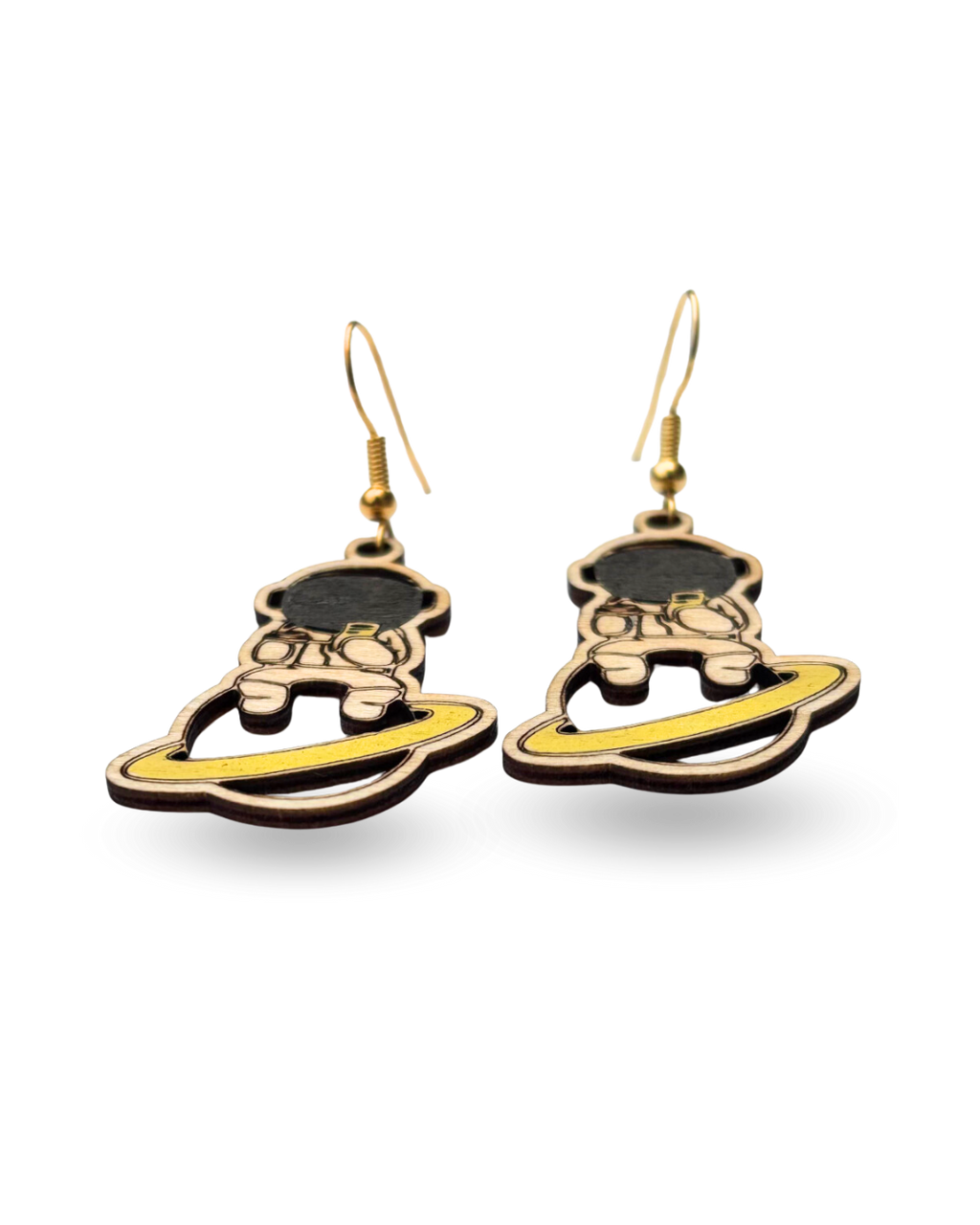Astronaut Hand Painted Wooden Earrings