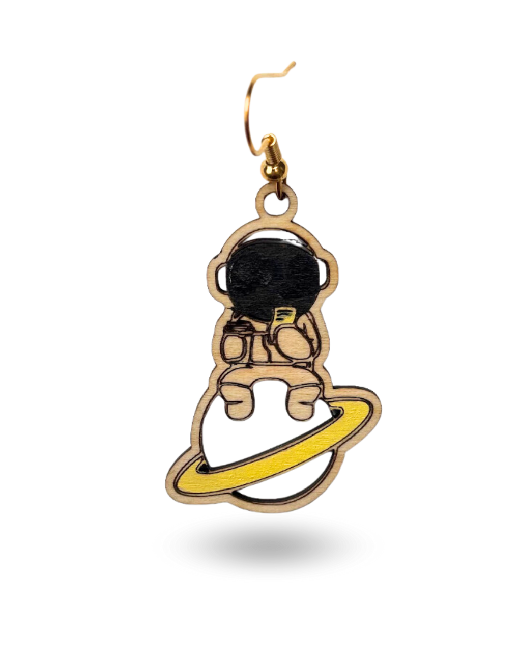 Astronaut Hand Painted Wooden Earrings