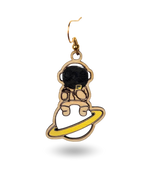 Astronaut Hand Painted Wooden Earrings