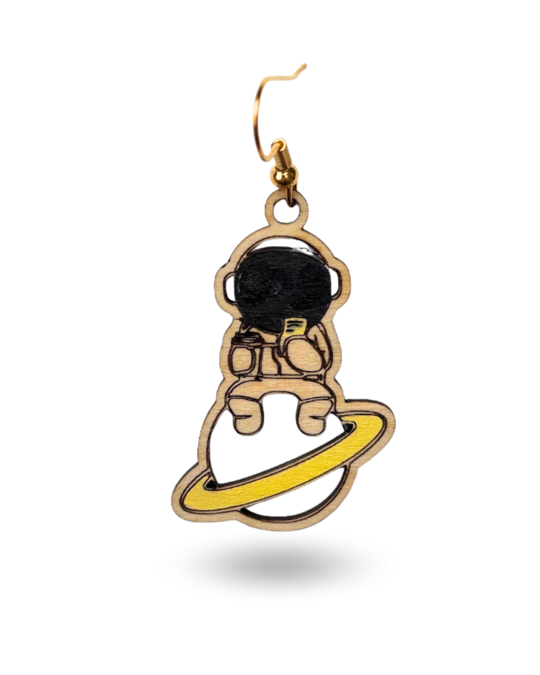 Astronaut Hand Painted Wooden Earrings