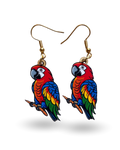 Macaw Parrot Printed Wooden Earrings