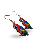 Macaw Parrot Printed Wooden Earrings