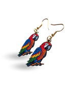 Macaw Parrot Printed Wooden Earrings