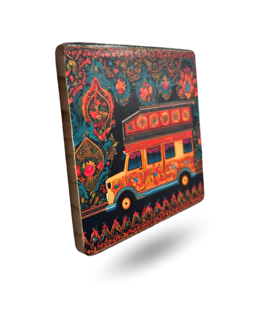 Traditional Van Art Tea Coasters – Premium Wooden & Non-Slip Base