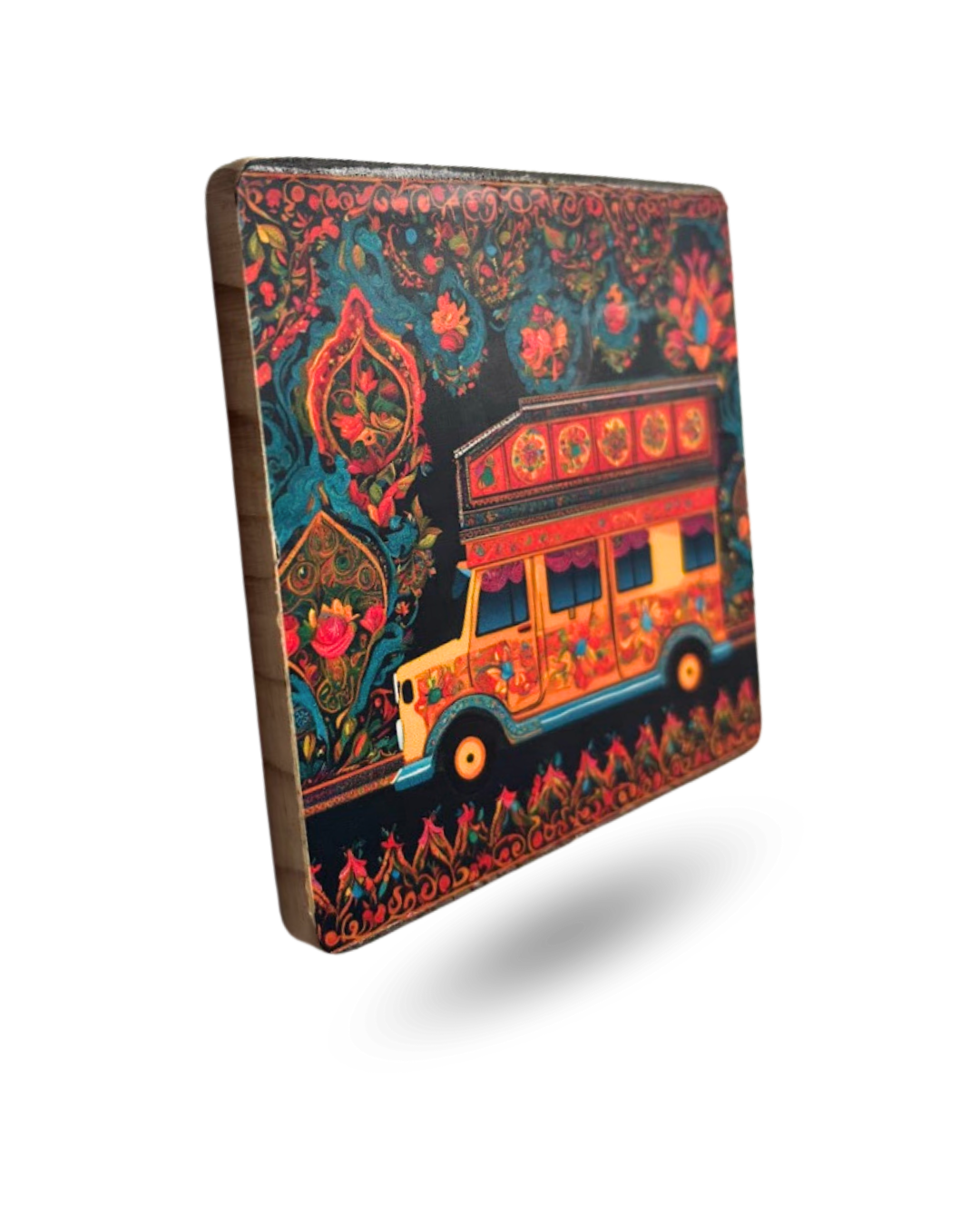 Traditional Van Art Tea Coasters – Premium Wooden & Non-Slip Base