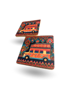 Traditional Van Art Tea Coasters – Premium Wooden & Non-Slip Base