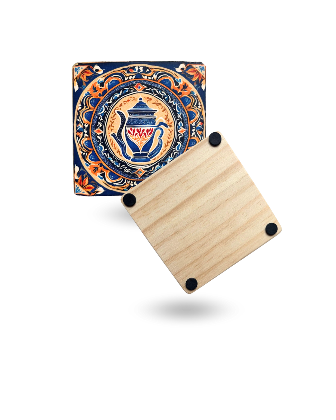 Vintage Art Tea Coasters – Premium Wooden & Non-Slip Base