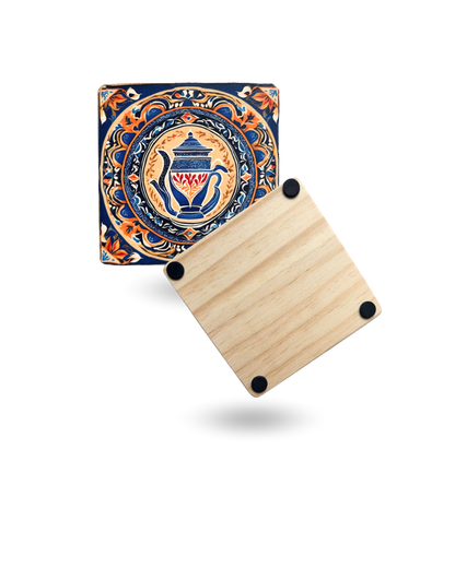 Vintage Art Tea Coasters – Premium Wooden & Non-Slip Base