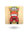 Pakistani Truck Art Wooden Tea Coasters – Vibrant & Durable with Non-Slip Base