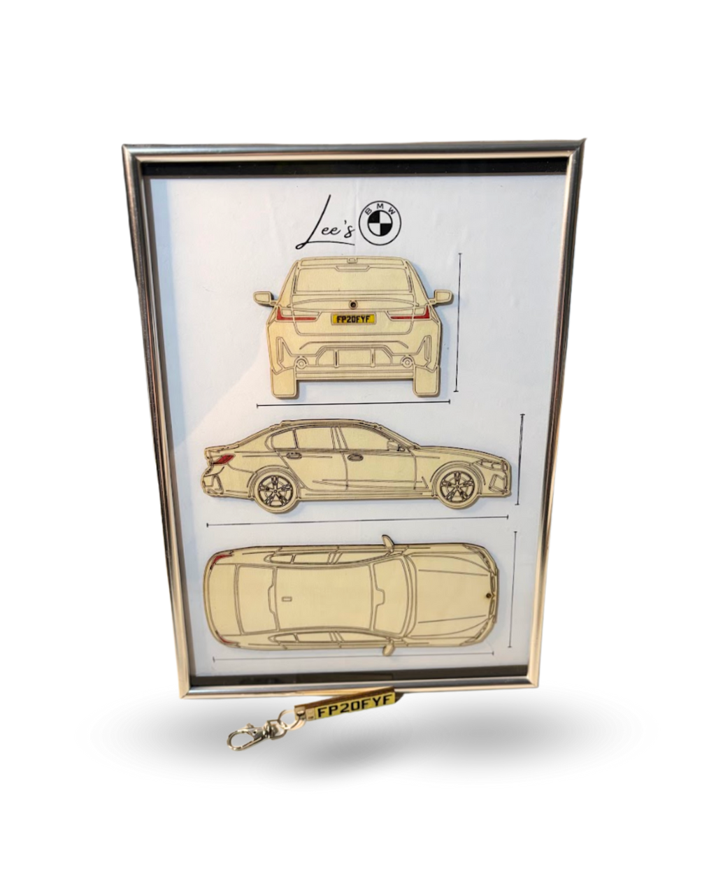 Custom Car Wall Frames - Parked On The Wall (with Key chain)