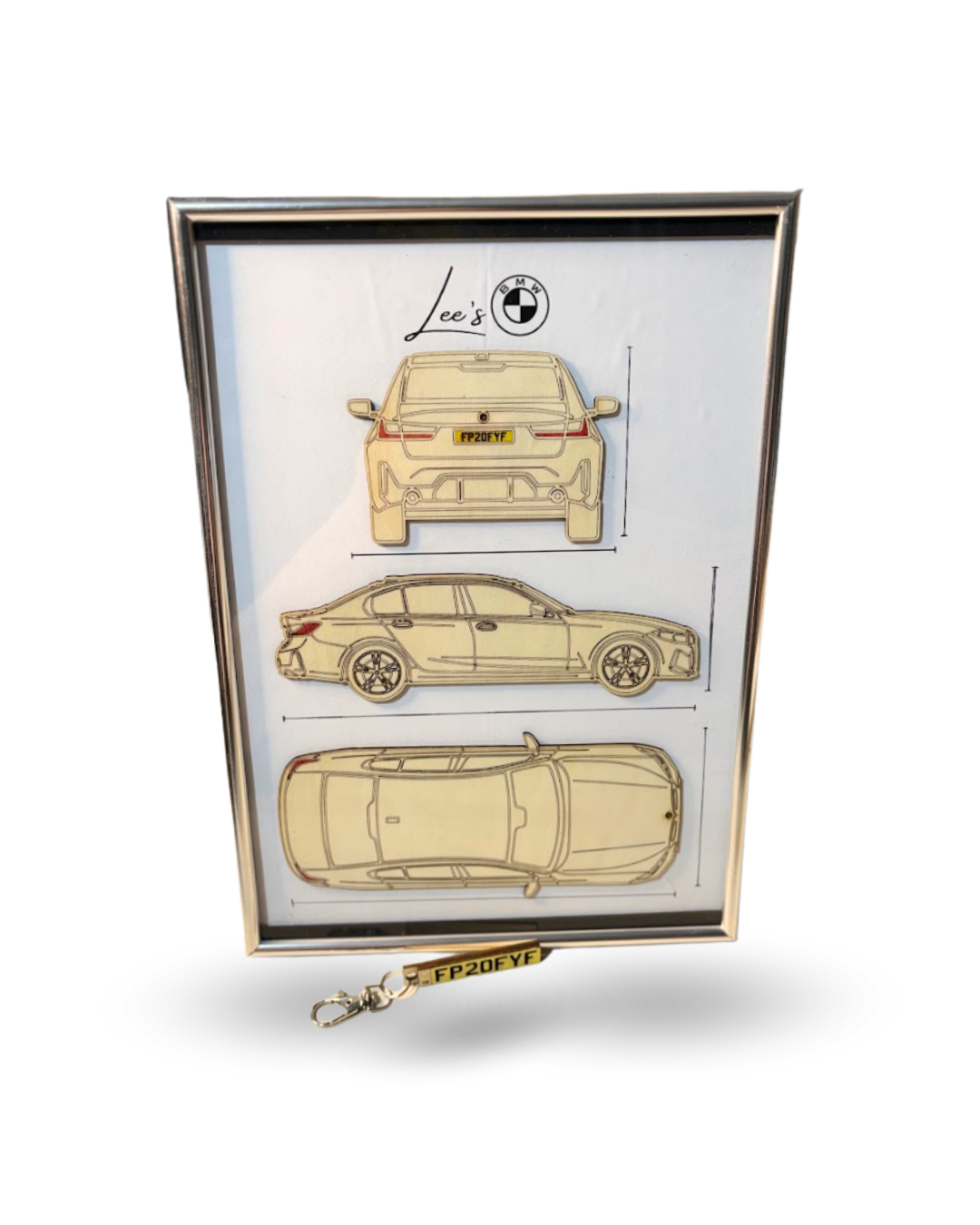 Custom Car Number Wall Frame with Custom Key Chain