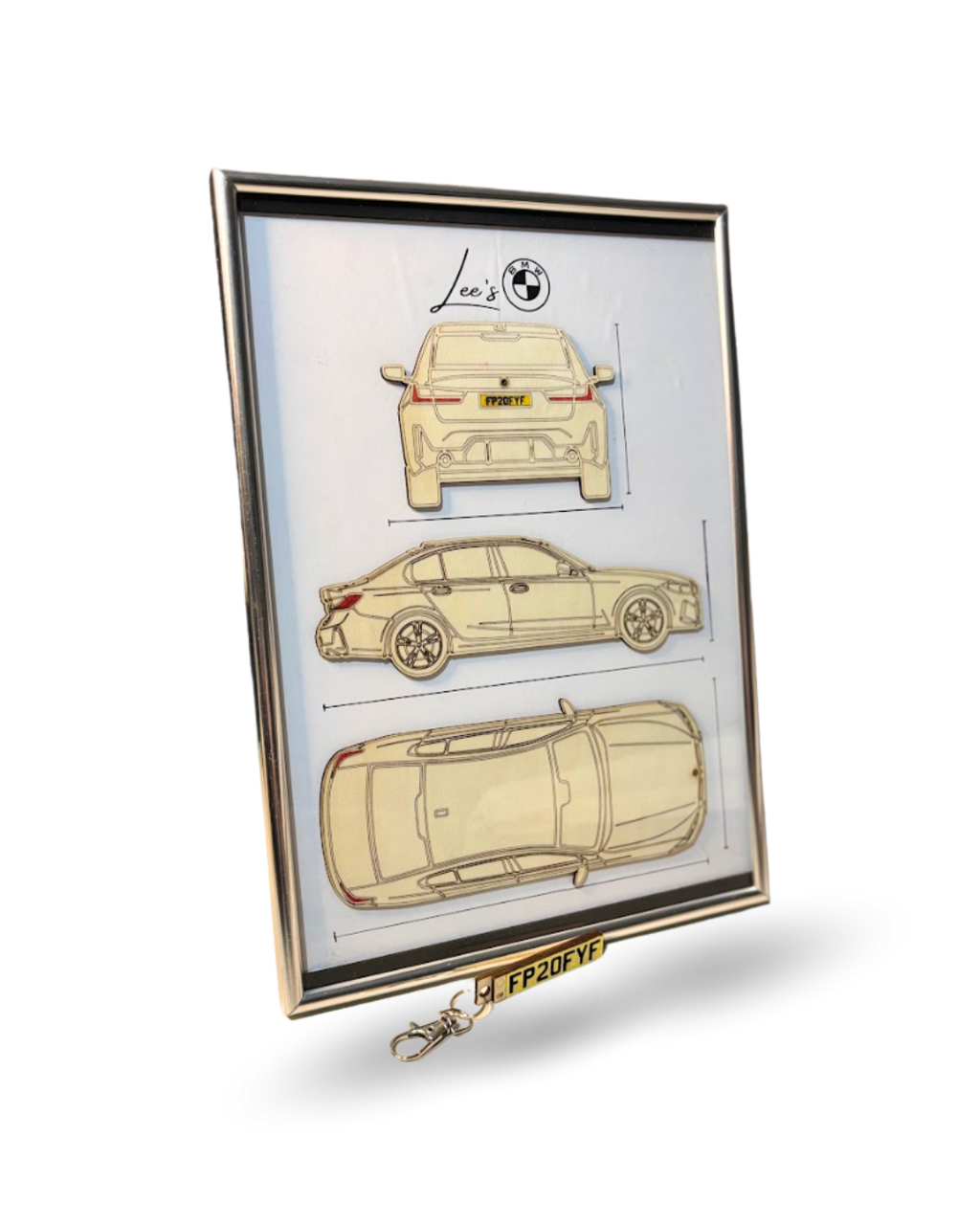 Custom Car Wall Frames - Parked On The Wall (with Key chain)