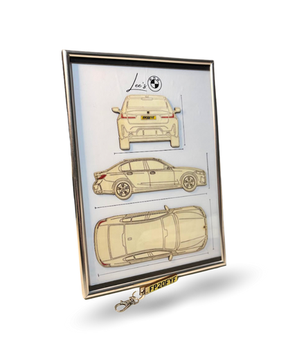 Custom Car Number Wall Frame with Custom Key Chain