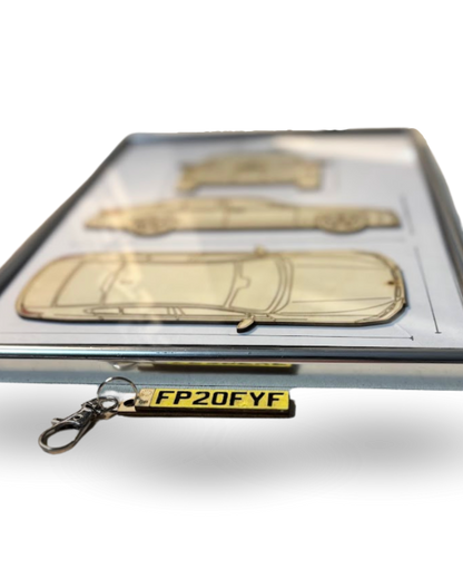 Custom Car Number Wall Frame with Custom Key Chain