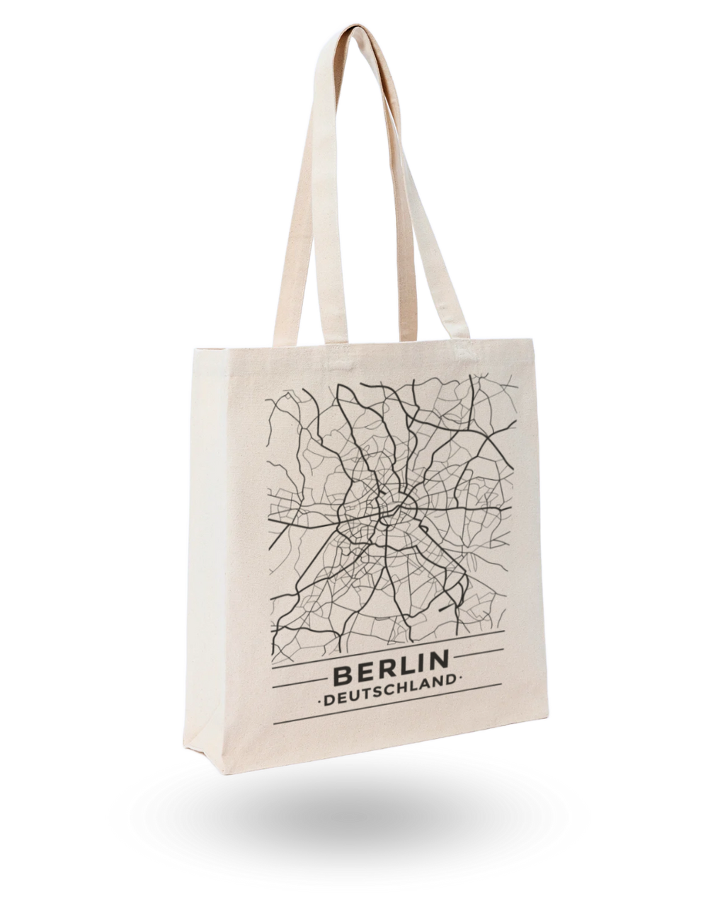 Berlin Canvas Tote Bag – Stylish Printed Tote with Map Design