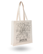 Berlin Canvas Tote Bag – Stylish Printed Tote with Map Design
