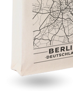 Berlin Canvas Tote Bag – Stylish Printed Tote with Map Design