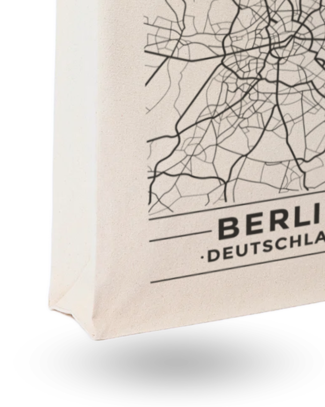 Berlin Canvas Tote Bag – Stylish Printed Tote with Map Design